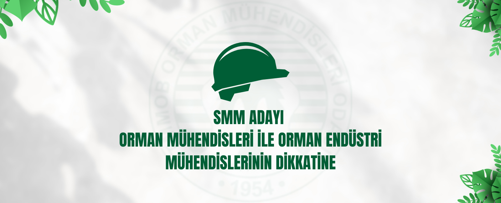 SMM ADAYI ORMAN MÜHENDİSLERİ İLE ORMAN ENDÜSTRİ MÜHENDİSLERİNİN DİKKATİNE