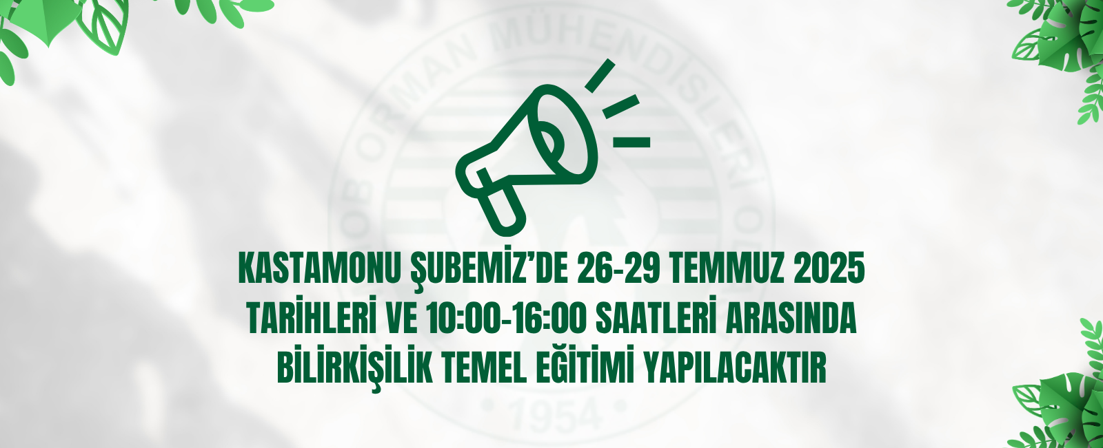 KASTAMONU ŞUBEMİZ’DE 26-29 TEMMUZ 2025 TARİHLERİ VE 10:00-16:00 SAATLERİ ARASINDA BİLİRKİŞİLİK TEMEL EĞİTİMİ YAPILACAKTIR
