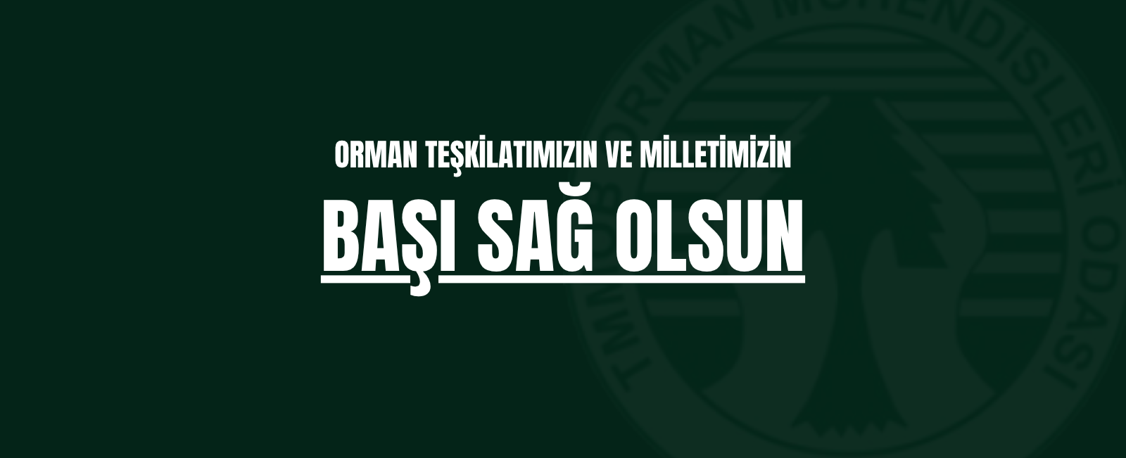 ORMAN TEŞKİLATIMIZIN VE MİLLETİMİZİN BAŞI SAĞ OLSUN