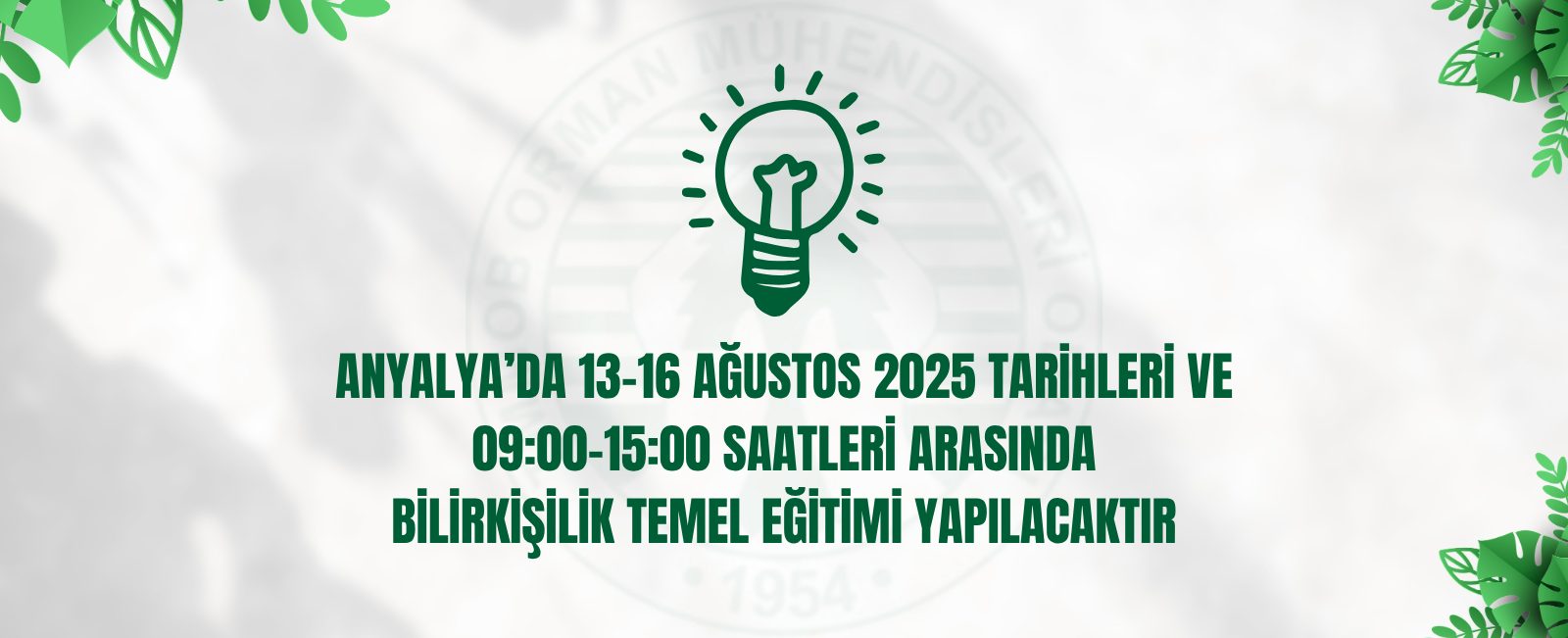 ANTALYA’DA 13-16 AĞUSTOS 2025 TARİHLERİ VE 09:00-15:00 SAATLERİ ARASINDA BİLİRKİŞİLİK TEMEL EĞİTİMİ YAPILACAKTIR