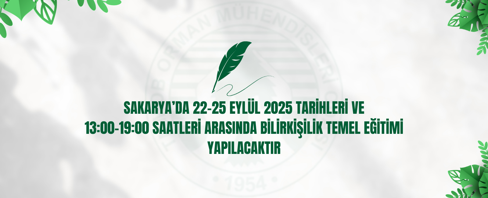 SAKARYA’DA 22-25 EYLÜL 2025 TARİHLERİ VE 13:00-19:00 SAATLERİ ARASINDA BİLİRKİŞİLİK TEMEL EĞİTİMİ YAPILACAKTIR