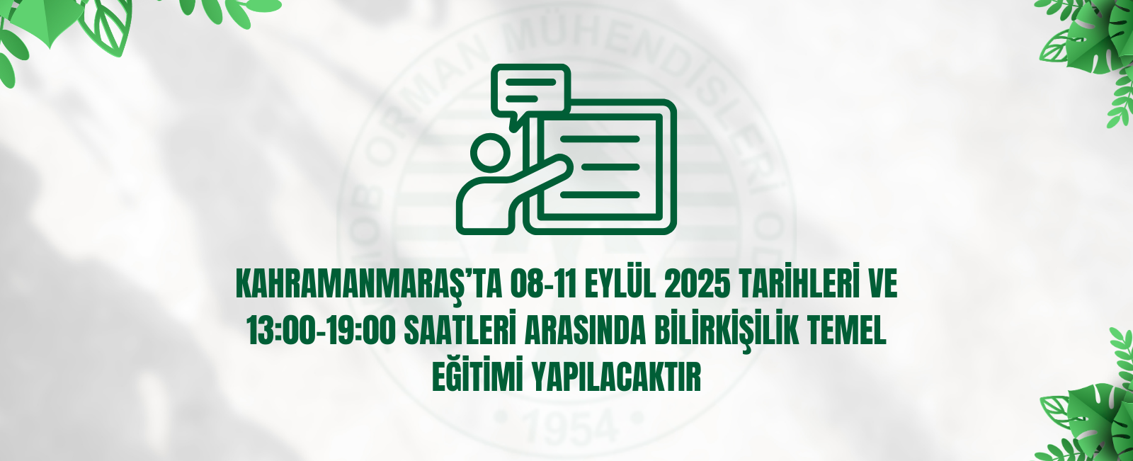 KAHRAMANMARAŞ’TA 08-11 EYLÜL 2025 TARİHLERİ VE 13:00-19:00 SAATLERİ ARASINDA BİLİRKİŞİLİK TEMEL EĞİTİMİ YAPILACAKTIR