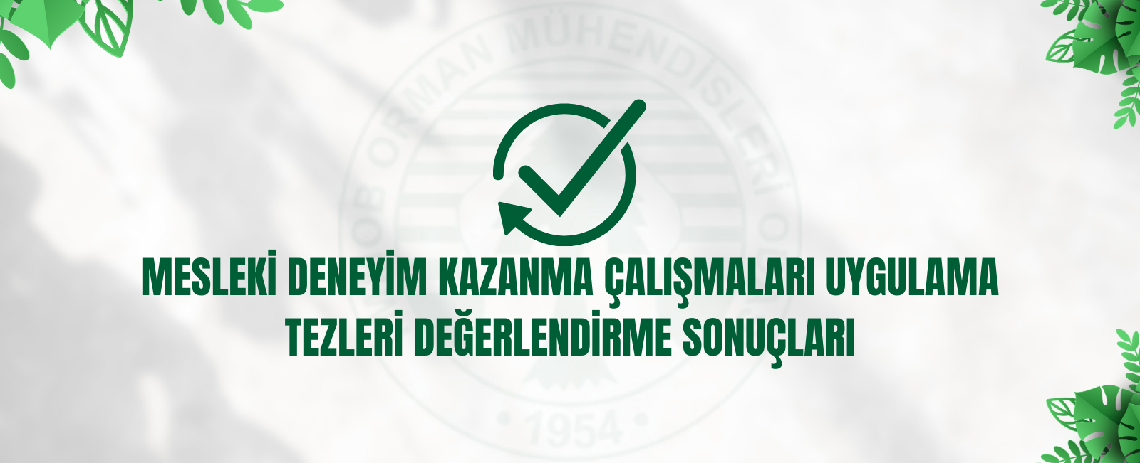 MESLEKİ DENEYİM KAZANMA ÇALIŞMALARI UYGULAMA TEZLERİ  DEĞERLENDİRME SONUÇLARI