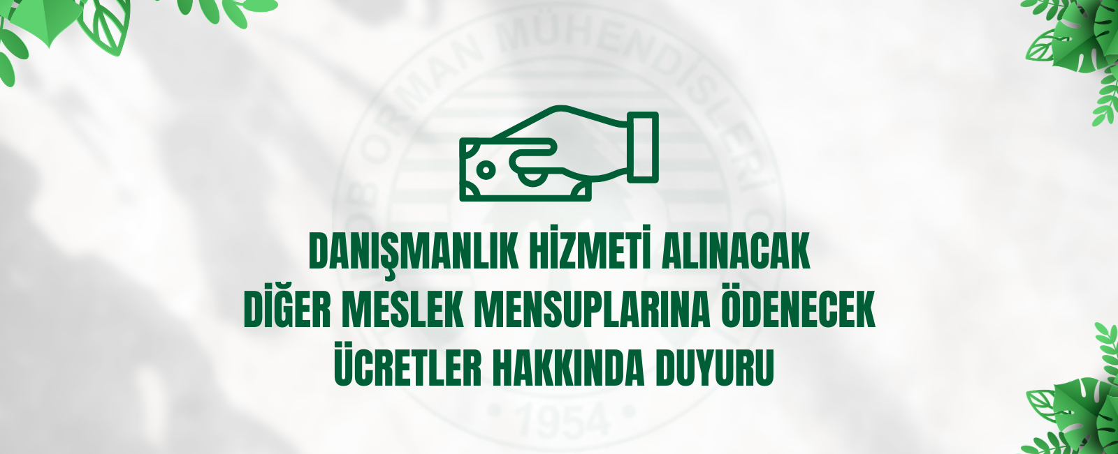 DANIŞMANLIK HİZMETİ ALINACAK DİĞER MESLEK MENSUPLARINA ÖDENECEK ÜCRETLER HAKKINDA DUYURU