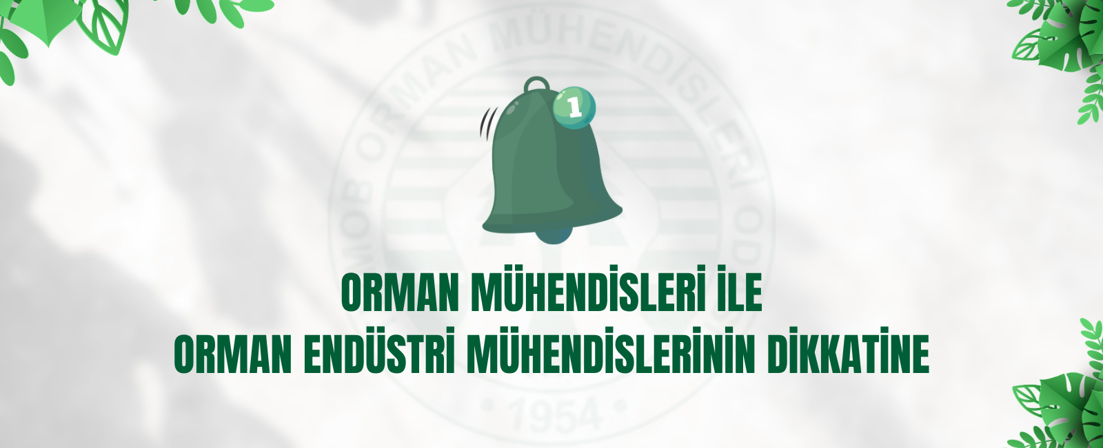 ORMAN MÜHENDİSLERİ İLE ORMAN ENDÜSTRİ MÜHENDİSLERİNİN DİKKATİNE