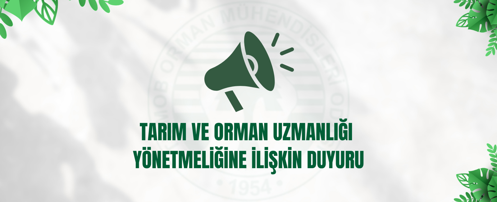 TARIM VE ORMAN UZMANLIĞI  YÖNETMELİĞİNE İLİŞKİN DUYURU